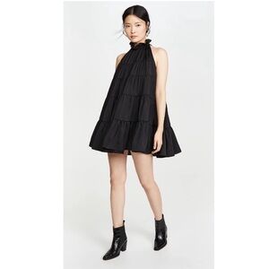 Rhode Resort Billy tiered high neck mini‎ dress black